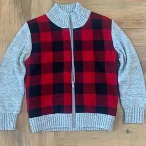 Cat & Jack Buffalo Plaid Quilted Sweater (lined with fleece)